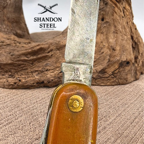 Vintage SMF Solingen Germany Multi-Tool Pocket Knife – Brown Handle – Pre-Owned (68)