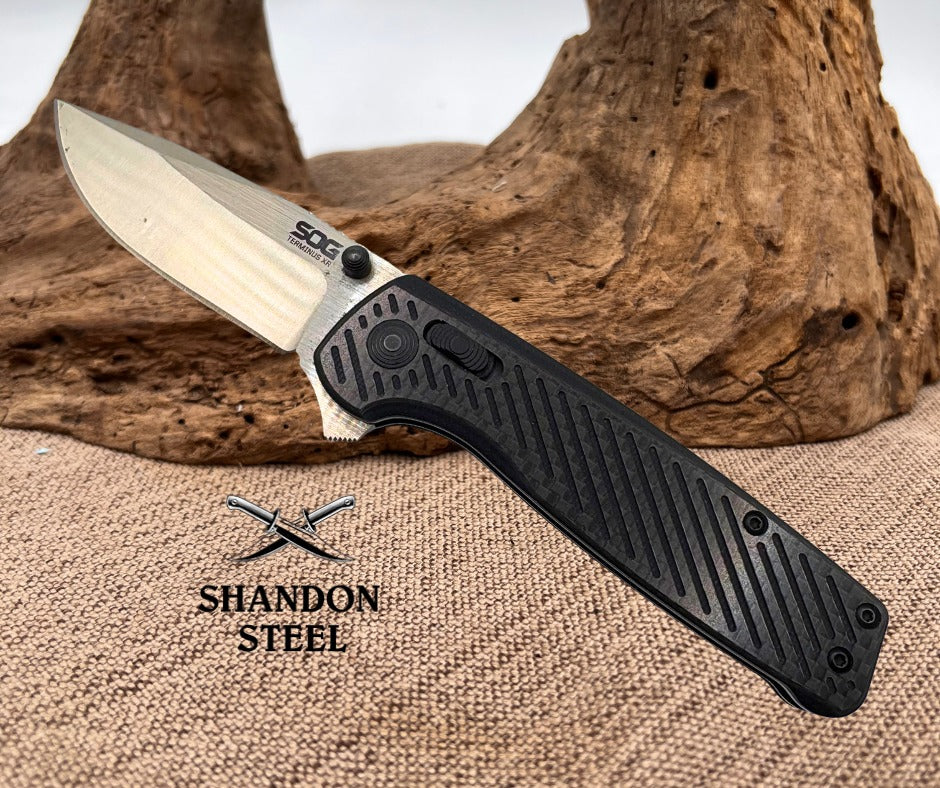 SOG Terminus XR CRYO CTS-BDZ1 Carbon Fiber Handle Flipper Folding Knife (19)