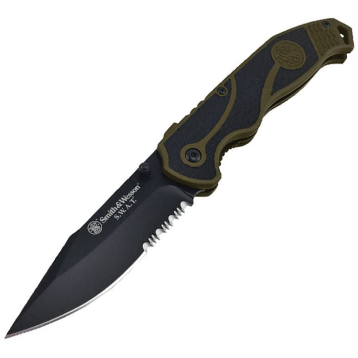 S&W A/O Linerlock B+Green/Black 058