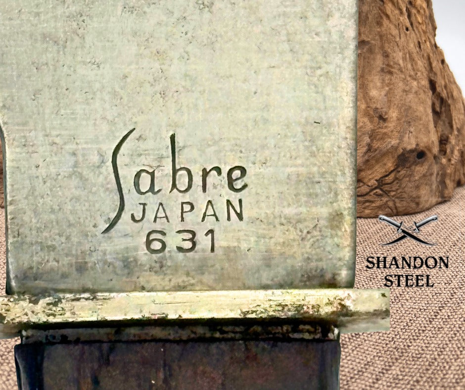 Sabre Vintage ORIGINAL BOWIE KNIFE 631 Fixed Blade Japan 6" Blade w Sheath (05)