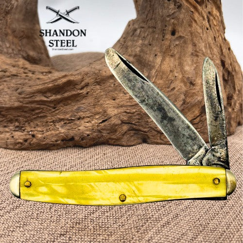 SAMCO Knife NASHVILLE USA Two Blade Jack Smooth Celluloid Handles Vintage (66)
