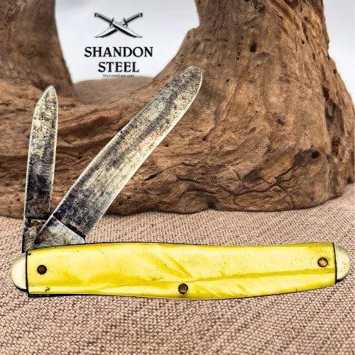 SAMCO Knife NASHVILLE USA Two Blade Jack Smooth Celluloid Handles Vintage (66)