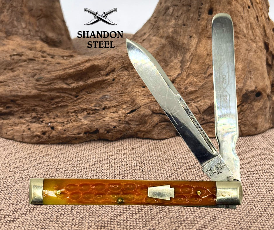 Schatt & Morgan Queen Cut Co #042296 Doctors Knife 1994 Red Bone Scales USA (11)