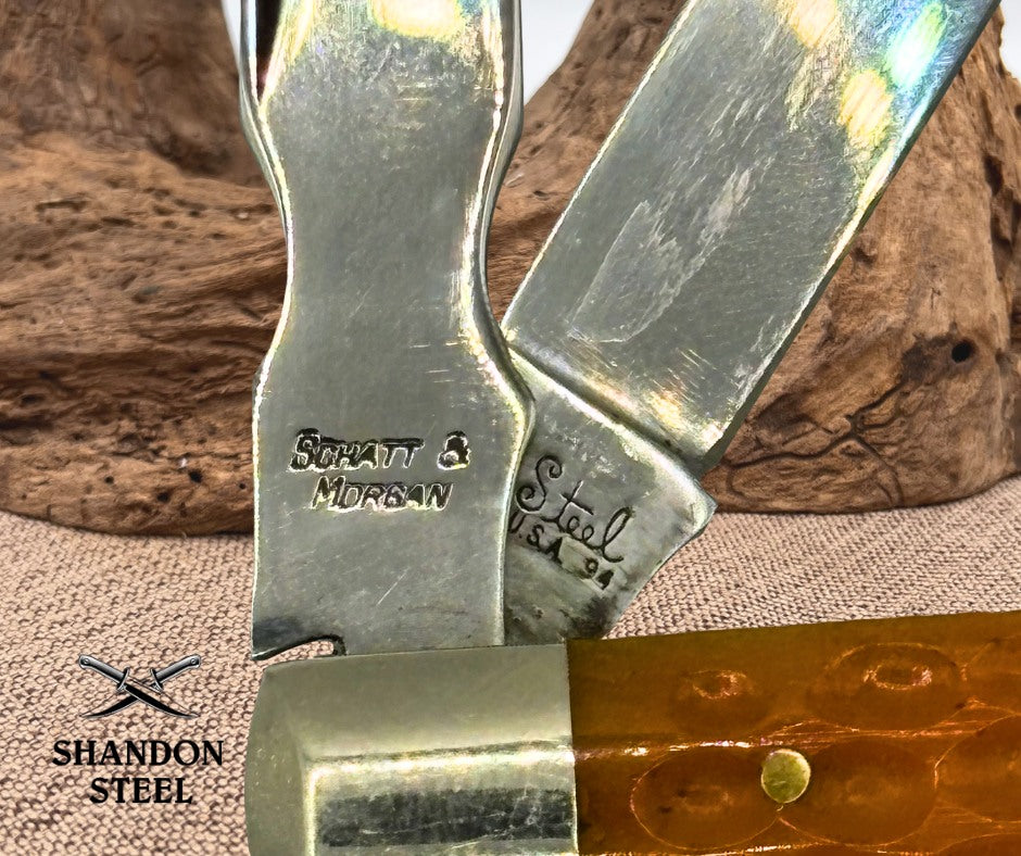 Schatt & Morgan Queen Cut Co #042296 Doctors Knife 1994 Red Bone Scales USA (11)
