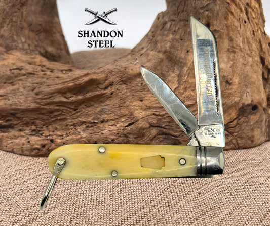 Schatt & Morgan USA Natural Bone 2 Blade Folding Jack Pocket Knife 1 of 30 (71)
