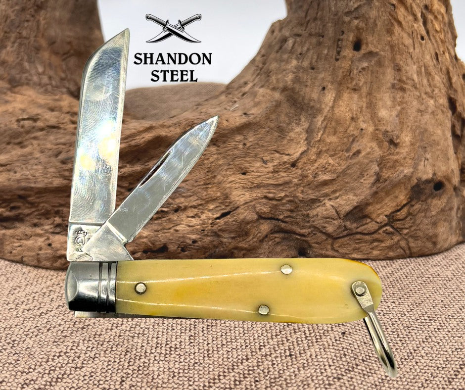 Schatt & Morgan USA Natural Bone 2 Blade Folding Jack Pocket Knife 1 of 30 (71)