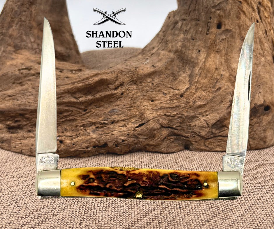 Schatt And Morgan Muskrat Stag 2 Blade Folding Pocket Knife Titusville, PA (177)