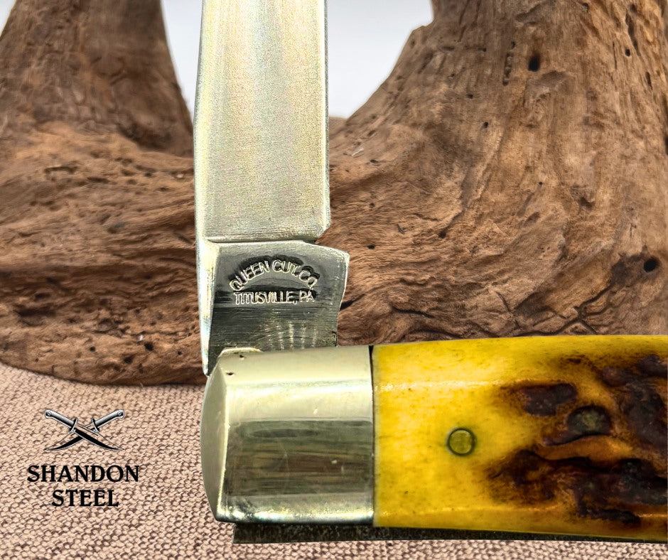 Schatt And Morgan Muskrat Stag 2 Blade Folding Pocket Knife Titusville, PA (177)