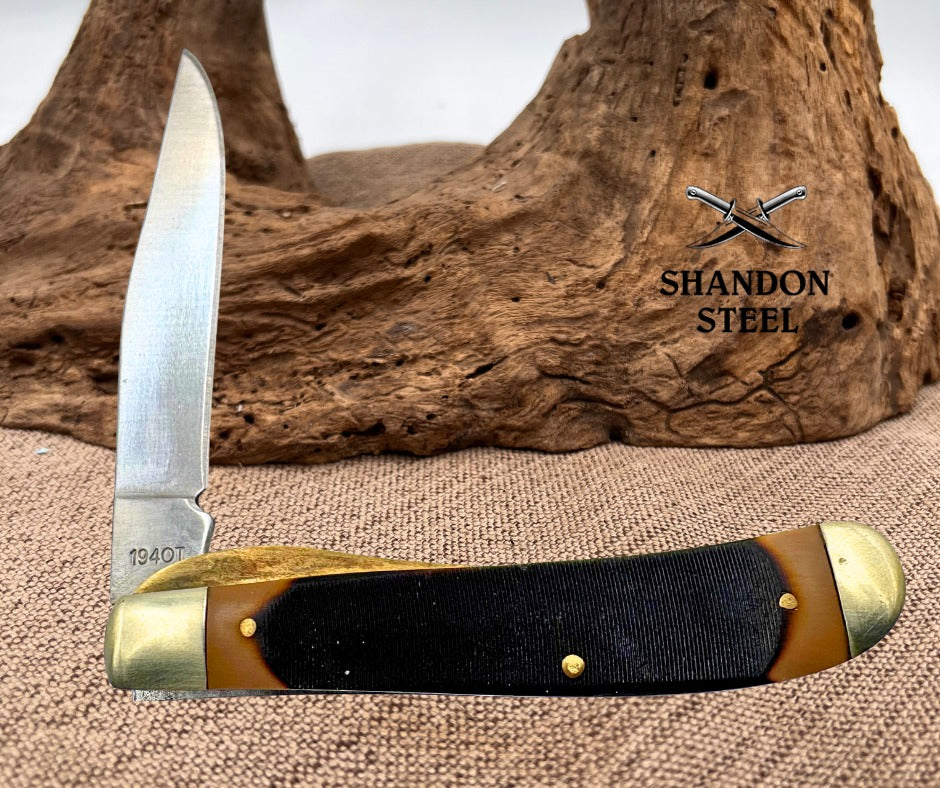 Old Timer Schrade 1940T Single Blade Linerlock Folding Pocket Knife Trapper (56)