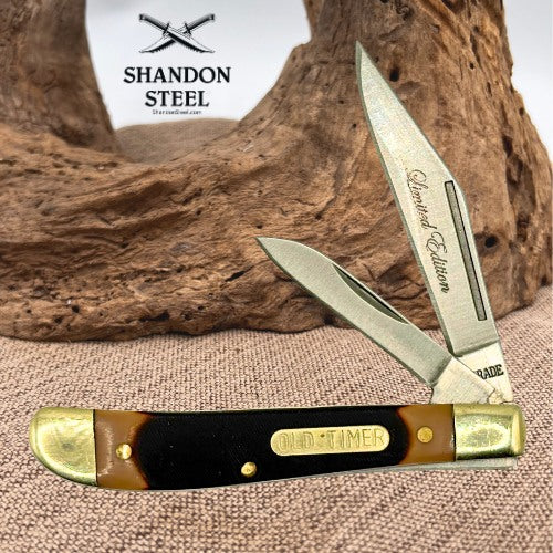 Schrade Limited Edition 72OT Old Timer 2-Blade Saw Cut Delrin Pocket Knife (197)