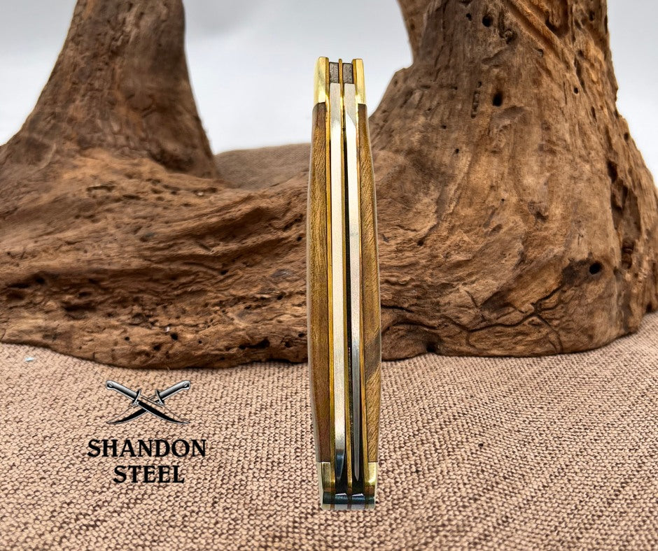 Schrade Trapper Old Timer Pocket Knife Stainless Blade Desert Iron Wood Handle