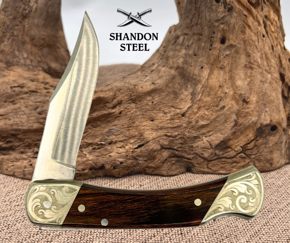 Schrade USA Custom SCM7 Lockback Knife Unused Hard To Find Scrolled Bolster(155)