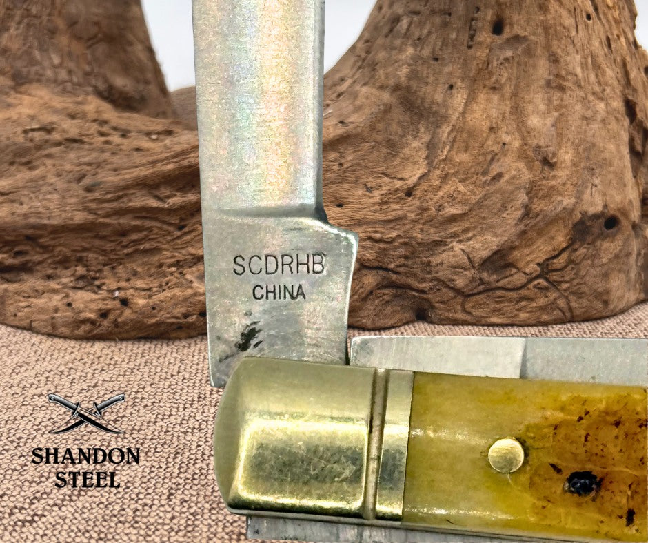 Schrade SCDRHB Folding Pocket Knife Doctor's Honey Bone Handle 2 Blade (22)