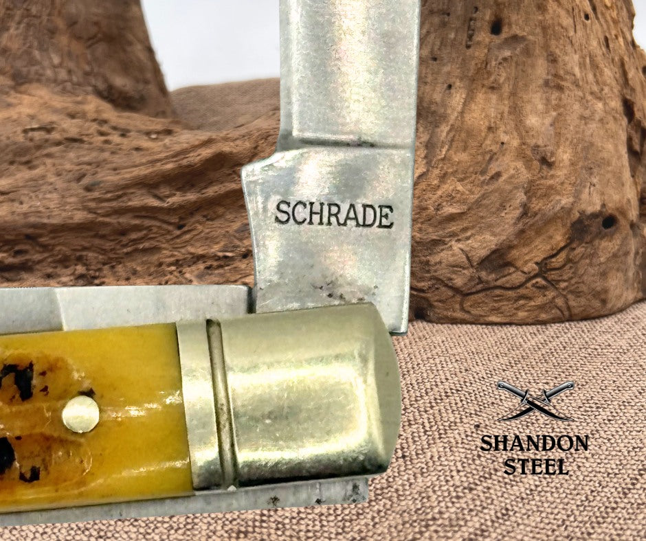 Schrade SCDRHB Folding Pocket Knife Doctor's Honey Bone Handle 2 Blade (22)