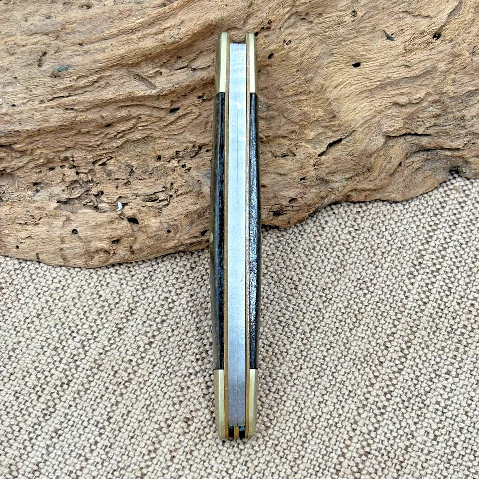 Schrade Handmade Knife 888OT-B 3-Blade Buffalo Horn Handles Whittler Folding (21)