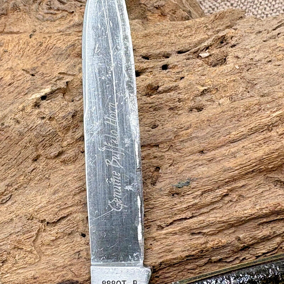Schrade Handmade Knife 888OT-B 3-Blade Buffalo Horn Handles Whittler Folding (21)