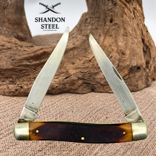 Schrade Old Timer 77OT Muskrat Knife Made In USA 3.88" Closed Sawcut Delrin (51)