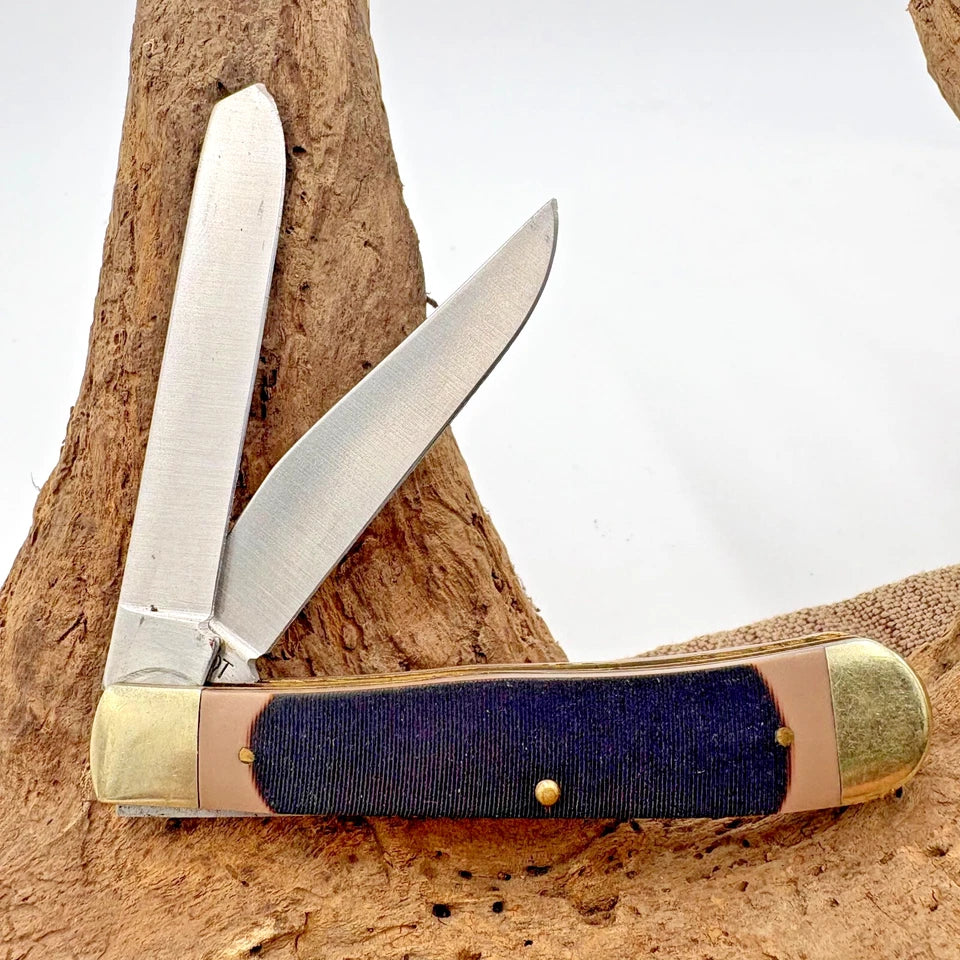 Schrade Old Timer 95OT Trapper Folding 2-Bladed Knife Sawcut Delrin Handle (70)