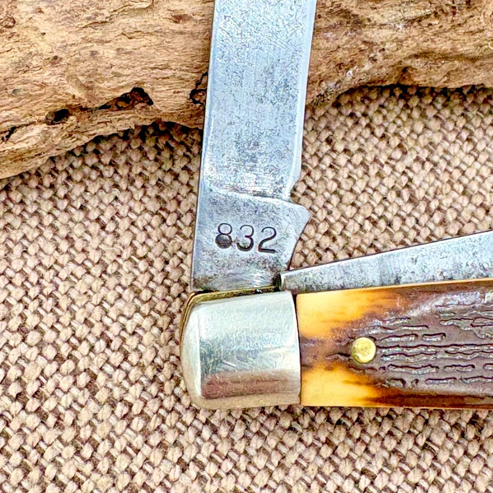 Vintage Schrade Walden 832, 3 blade stockman traditional folding knife (158)