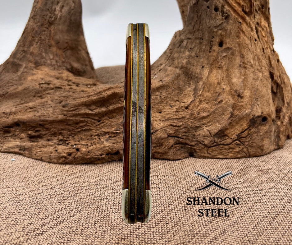 Schrade Walden Vintage NY USA 825 Stockman 3 Blade Folding Pocket Knife (45)