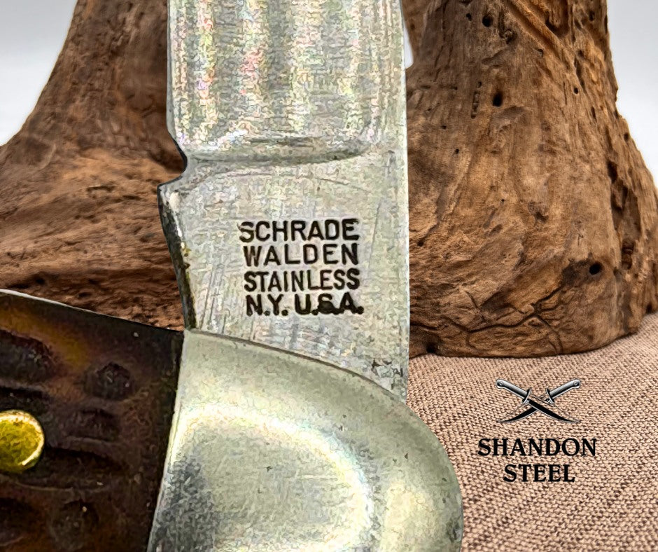 Schrade Walden Vintage NY USA 825 Stockman 3 Blade Folding Pocket Knife (45)