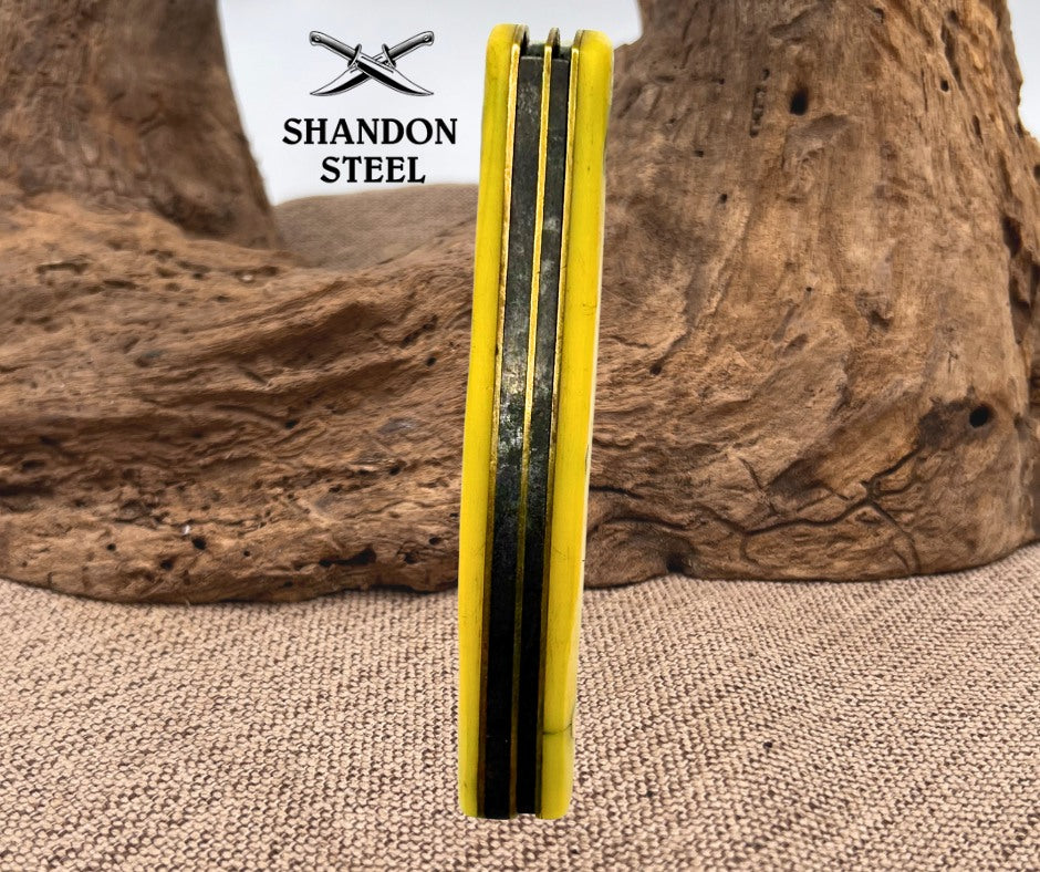 Schrade 835Y Stockman 3 3/8" Closed Yellow Folding Pocket Knife Made In USA (78)