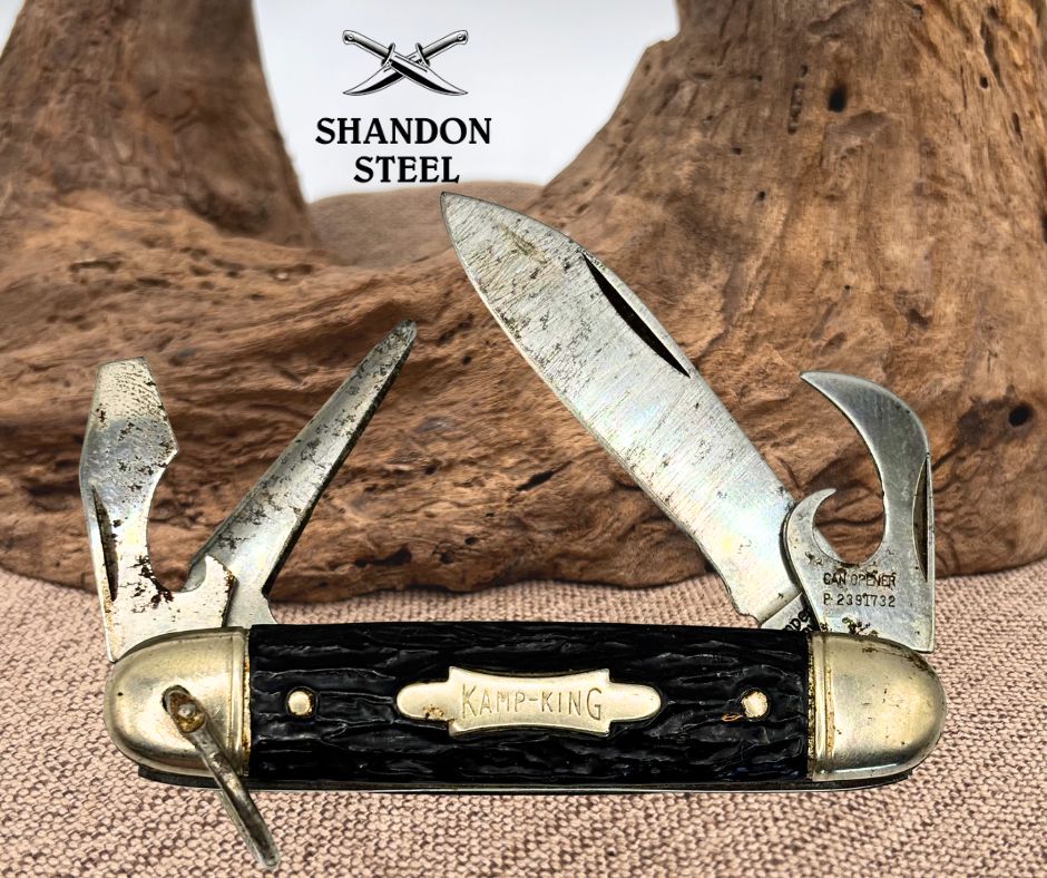 Imperial Kamp-King Vintage 4 Blade Scout Camp Pocket Knife Providence RI USA -14