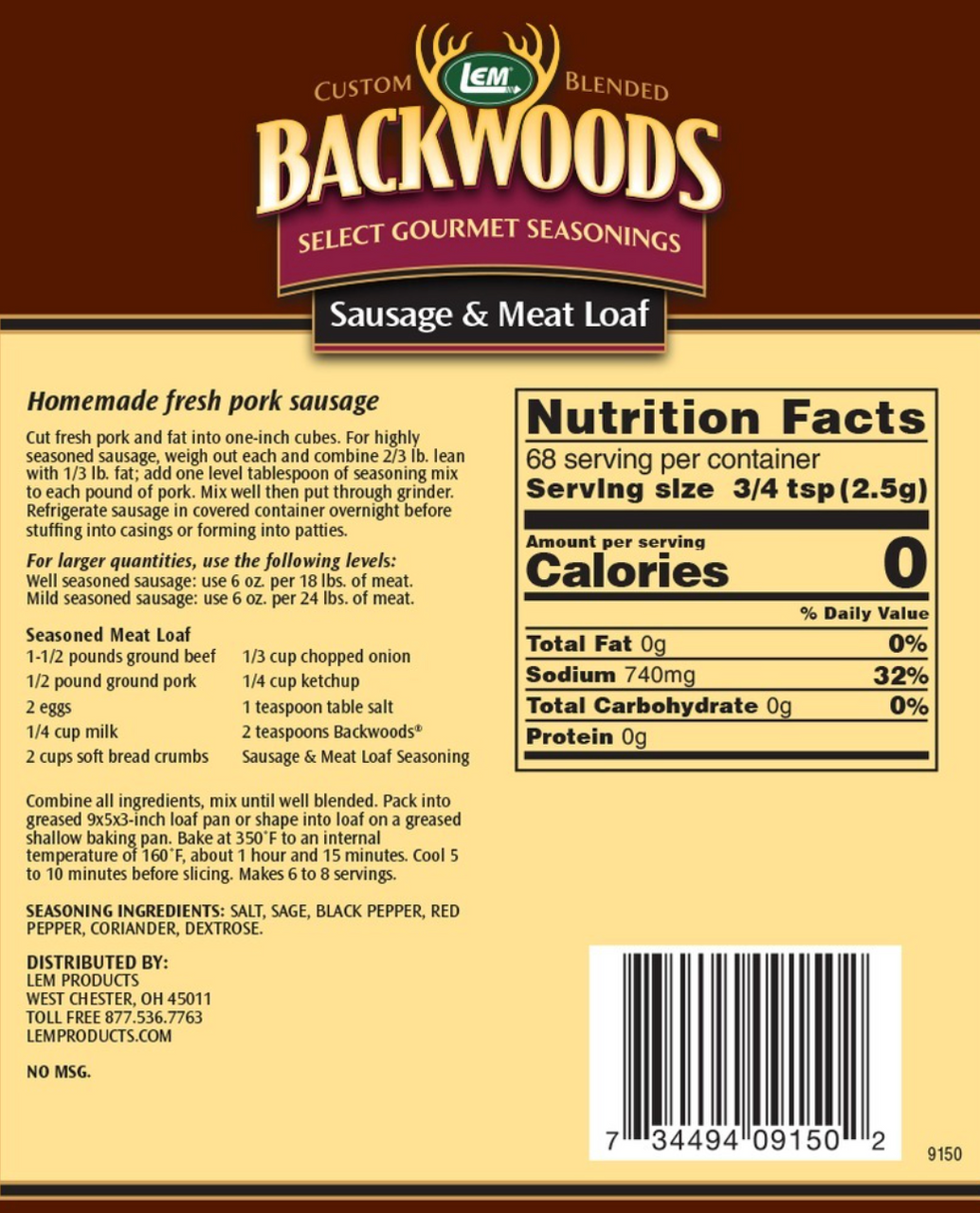 Backwoods Meat Loaf & Sausage Seasoning for up to 24lb