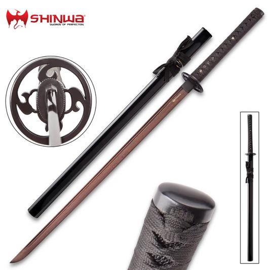 Shinwa Black Knight Katana Damascus KZ747DZB