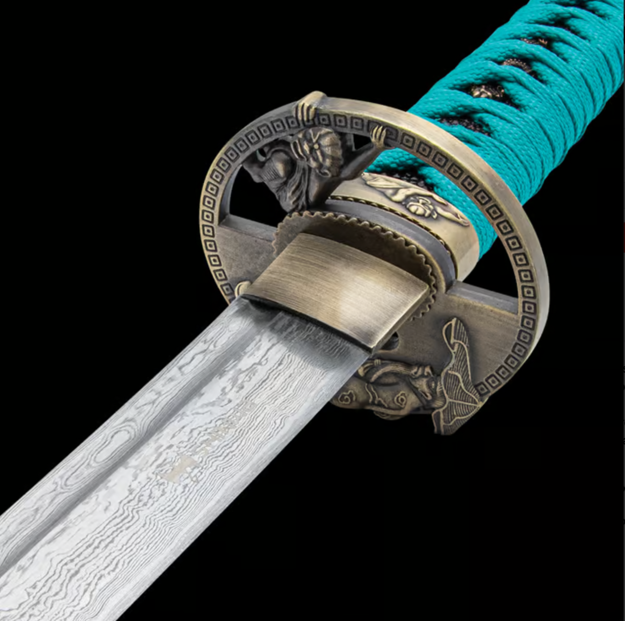 FWC SHINWA REGAL KATANA TEAL DAMASCUS  KZ6202TDZ