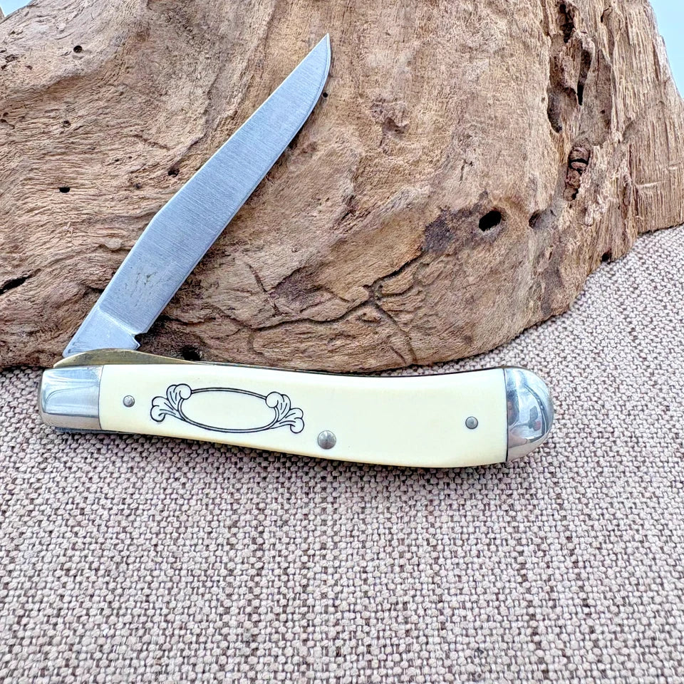 Schrade USA Vintage Scrimshaw SC503 Catfish Themed Folding Pocket Knife (242)