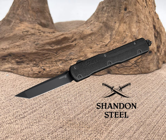 Sig SIG Counterstrike OTF Automatic (Nitron) 3.35" Tanto Blade - Black PVD Black Aluminum Case & Black Polymer Cover 36960