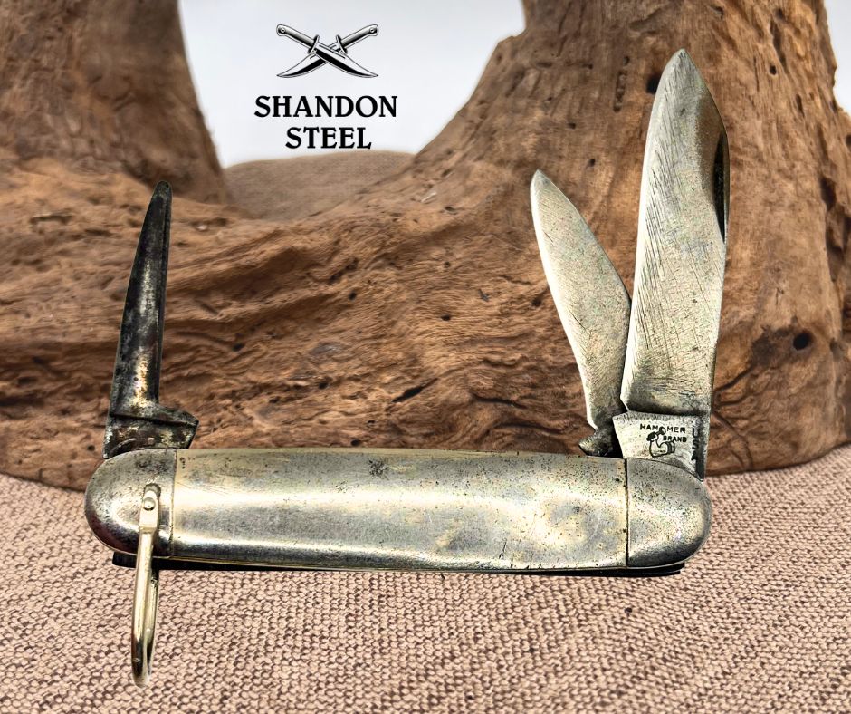 HAMMER BRAND USA 3 BLADE CARBON STEEL EQUAL END FOLDING POCKET KNIFE (88)