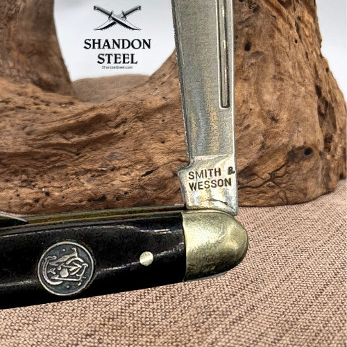 Smith & Wesson Bullseye Buffalo Horn 2 Blade Folding Pen Knife CH505BH (29)