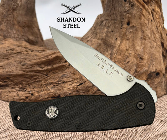 Smith & Wesson SWAT Manual Folding Drop Point Pocket Knife SW-2000G10S w/Box NOS