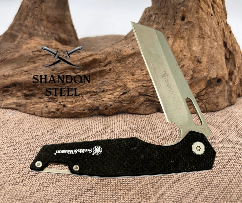 Smith & Wesson Sideburn Ball Bearing Wharncliffe Pocket Knife 8Cr13MoV G10 (176)