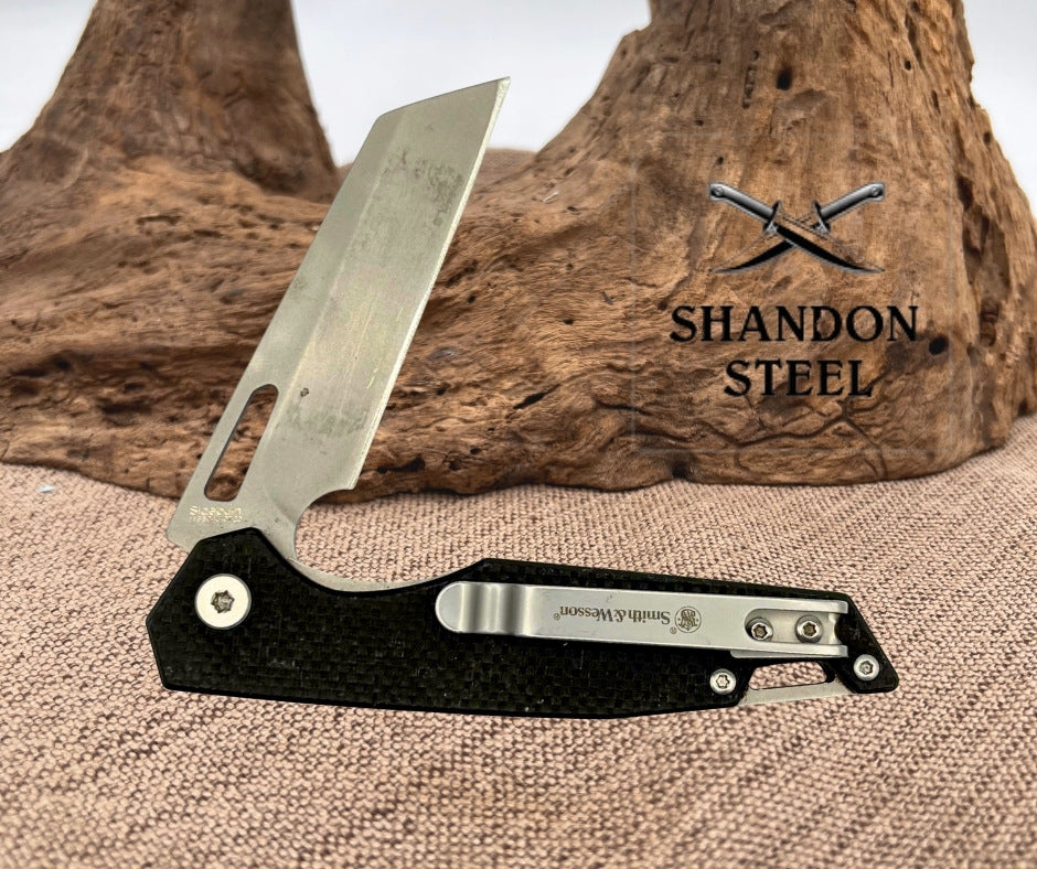 Smith & Wesson Sideburn Ball Bearing Wharncliffe Pocket Knife 8Cr13MoV G10 (176)