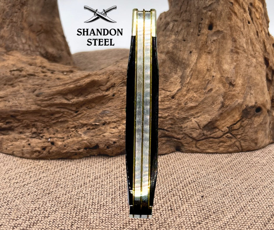 Smith & Wesson USA Vintage Buffalo Horn Handle Folding Trapper Pocket Knife -134