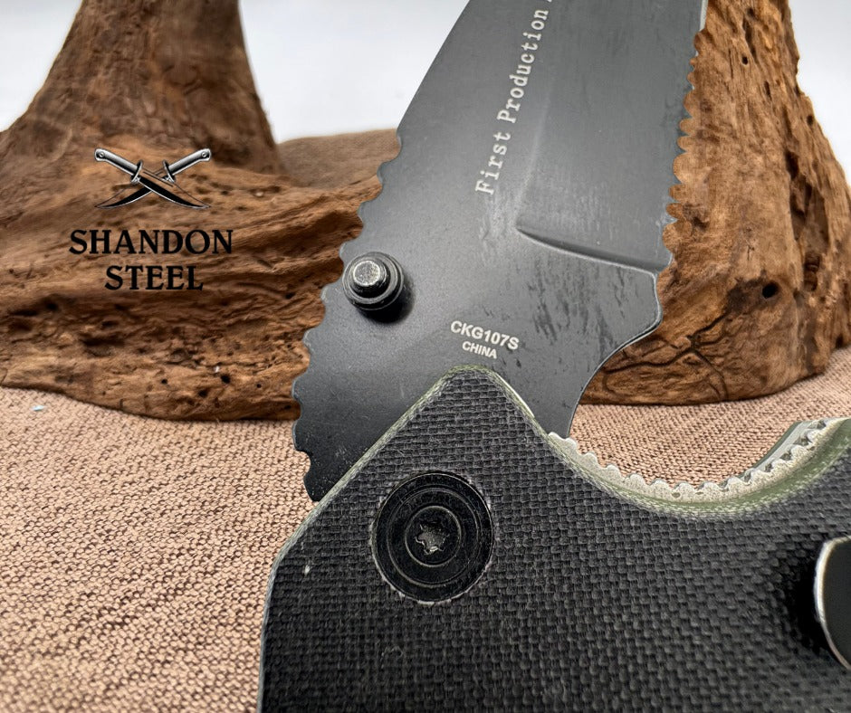 Smith and Wesson CKG107S Tanto Point Partially Serrated Knife G10 Handle (121)