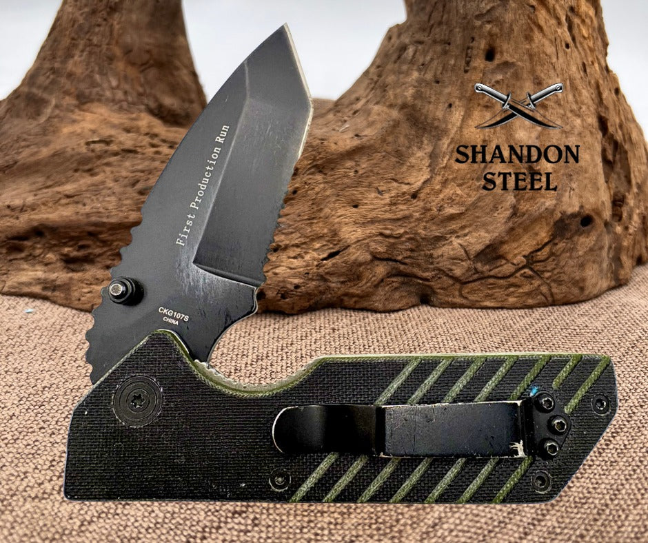 Smith and Wesson CKG107S Tanto Point Partially Serrated Knife G10 Handle (121)