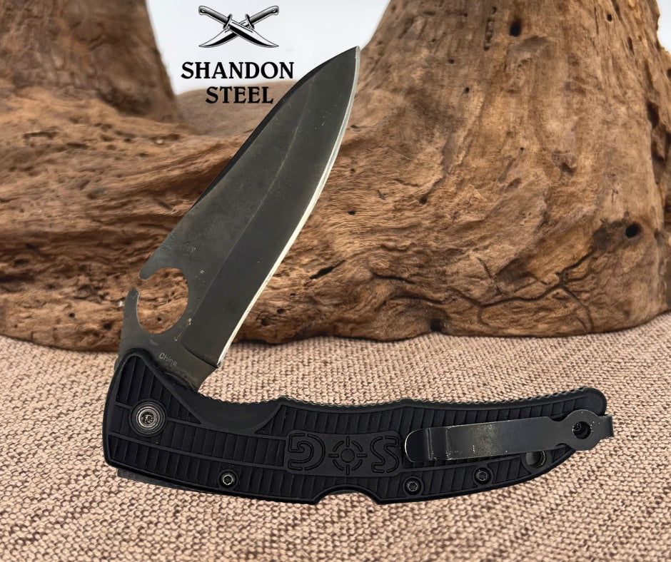 Sog SogZilla Folding Knife SP-01 Lockback Stainless Blade Black Handle (33)