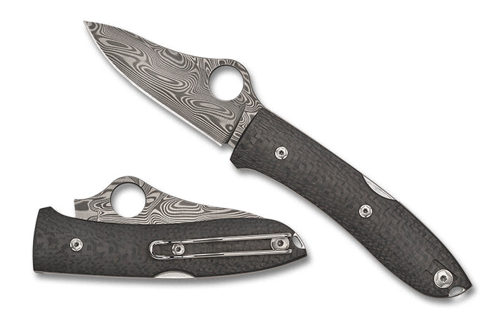 Spyderco SpyOpera™ Carbon Fiber Thor™ Damascus C255CFPD