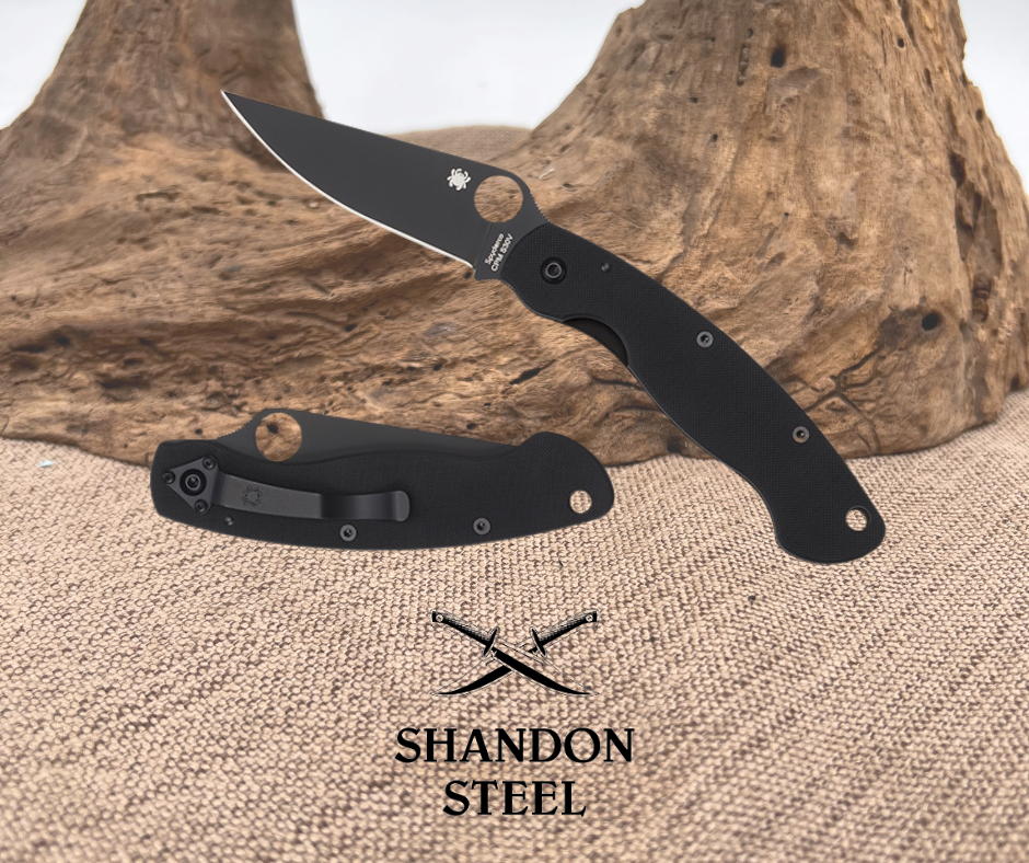 Spyderco Military™ Model G-10 Black / Black Blade C36GBK