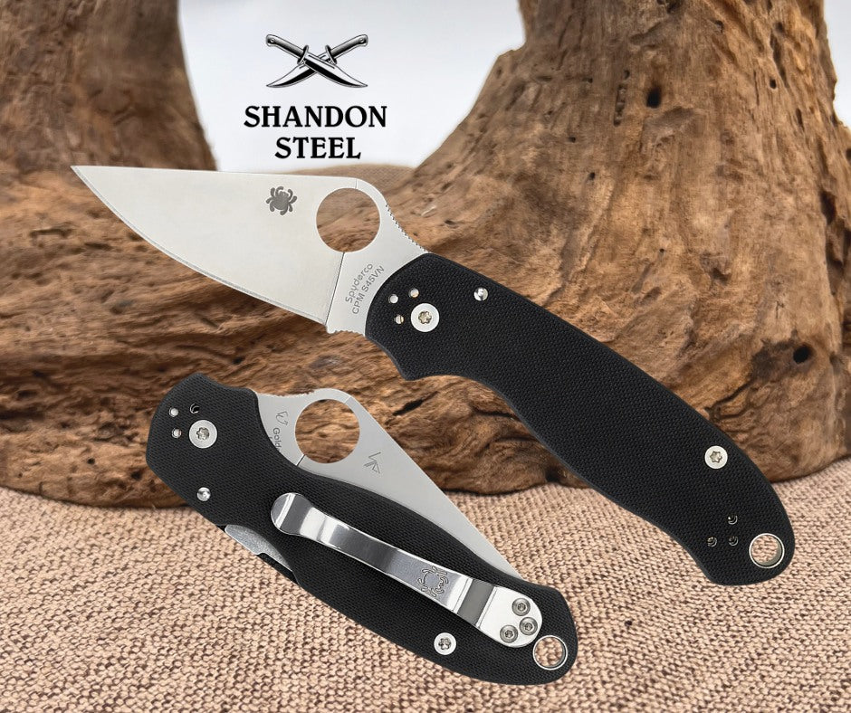 Spyderco PARA 3 BLACK G-10 PLAINEDGE C223GP