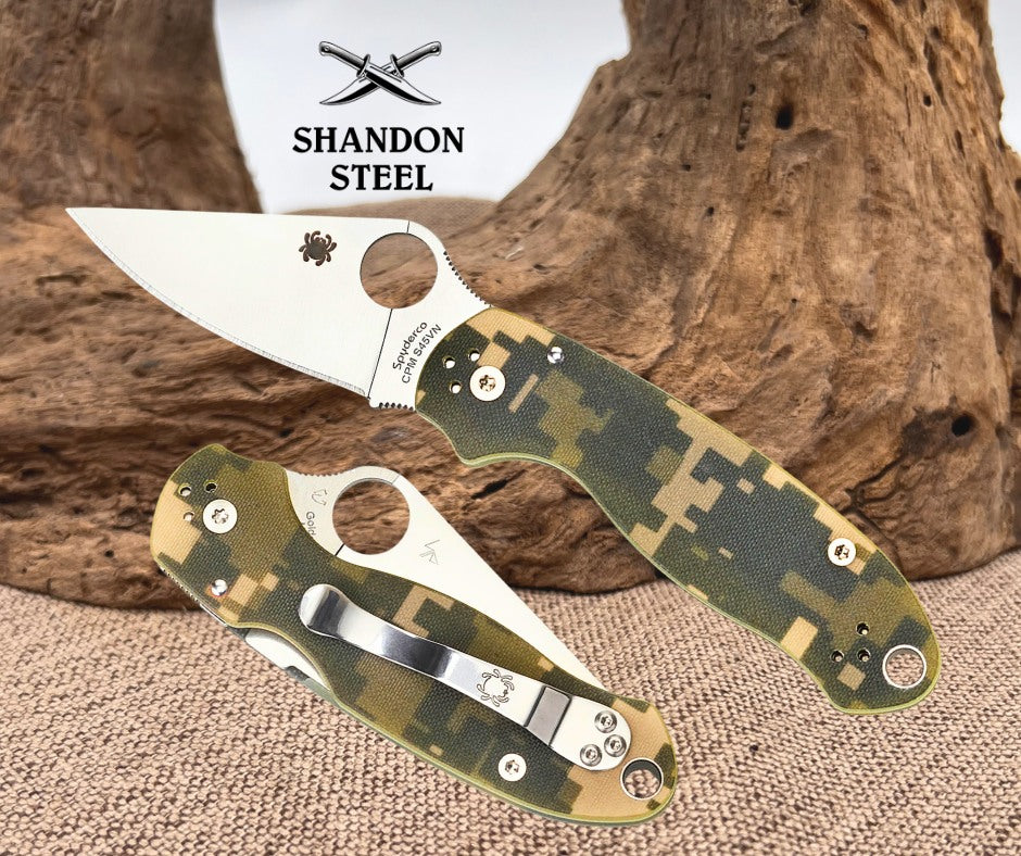 Spyderco PARA 3 CAMO G-10 PLAINEDGE C223GPCMO