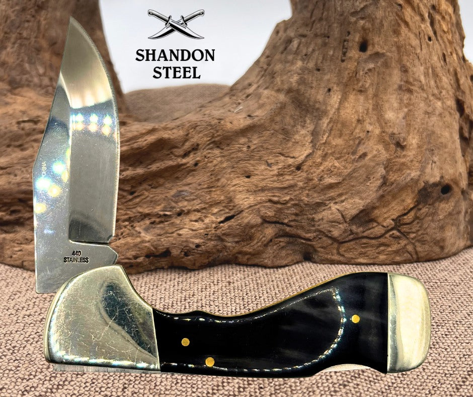 Frost Steel Warrior Choctaw Bufflao Horn Lockback Pocketknife FSW105CBH (157)