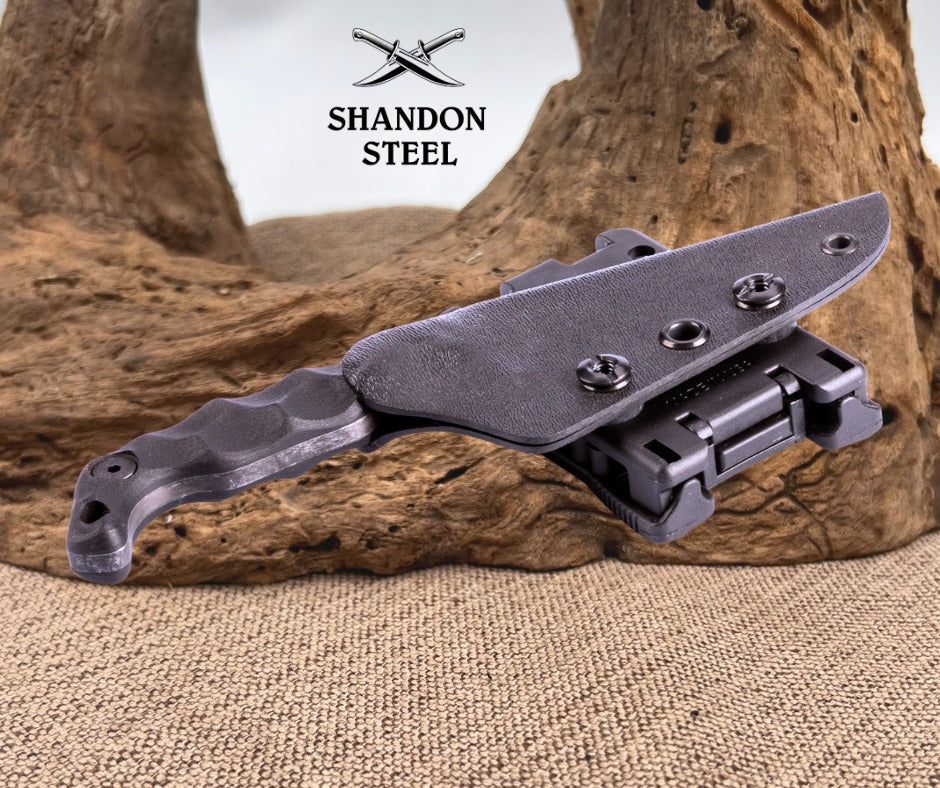 Stroup Knives Mini Fixed Knife 3" 1095HC Steel Full Tang Blade Black G10 Handle