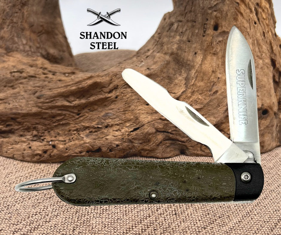 Electricians Pocket Knife "Super Knife" 2 Blade Folding Knife Rubber Handle(149)