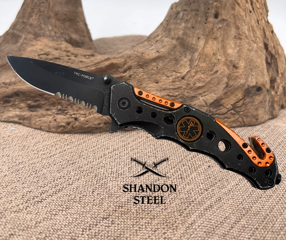 Tac Force Spring Assisted EMT EMERGENCY Department Logo Tactical Pocket Knife 21