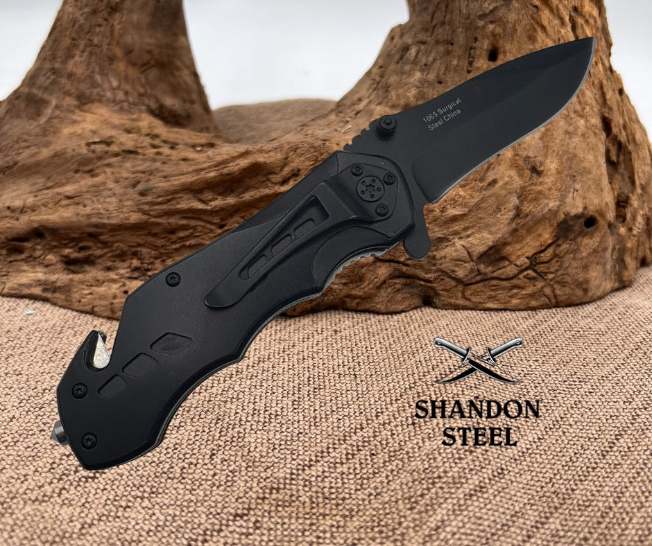 WARTECH Tank Tactical Spring Assisted Opening Rescue Folding Pocket Knife 7007